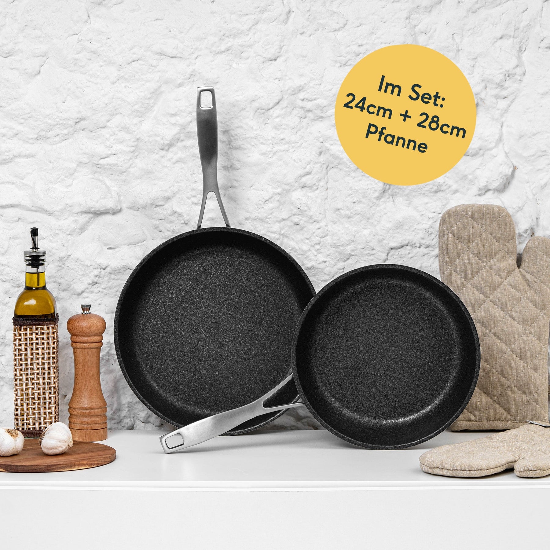 Pfannen 2er- Set - 24 + 28 cm - Beschichtet
