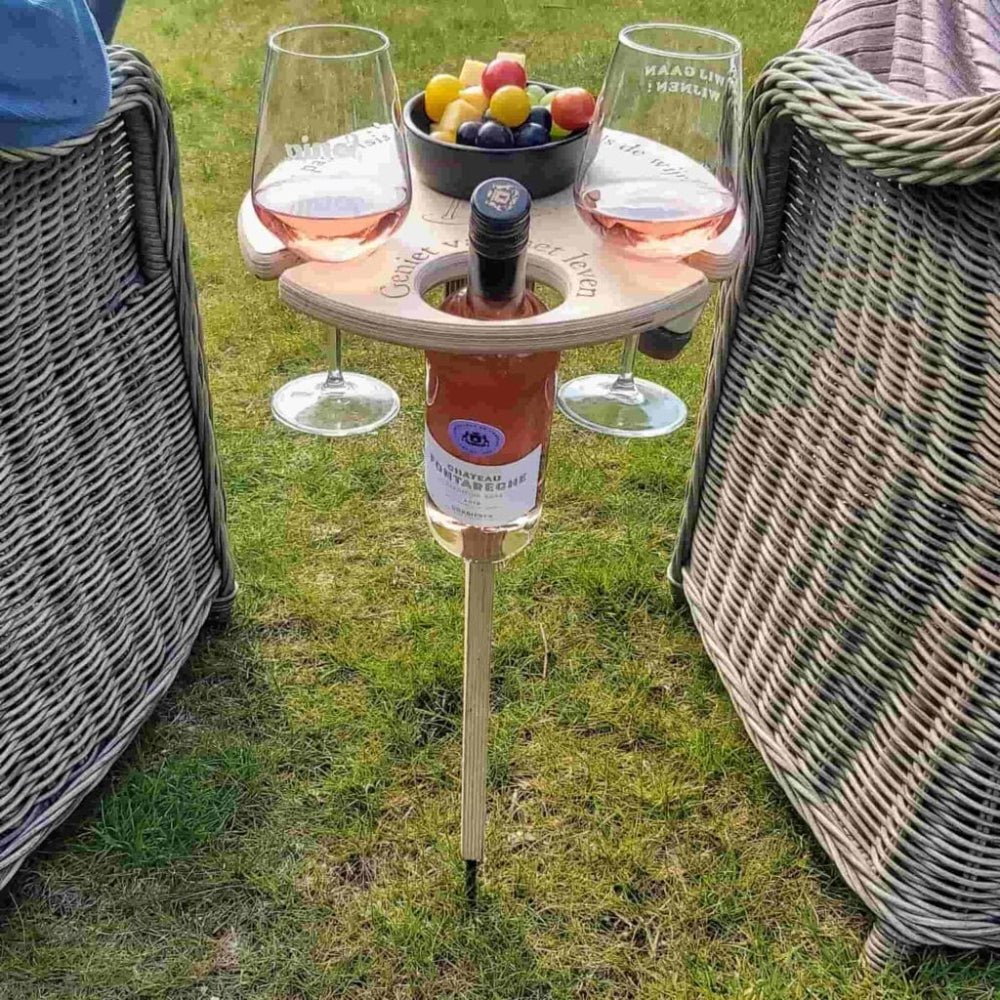PICKY Wine Table – Tragbarer Weintisch für Picknick & Outdoor-Genuss