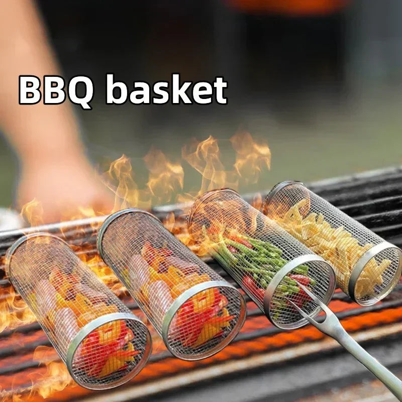 GrillGenuss 360° – Rotierender BBQ-Korb für Lagerfeuer & Grill