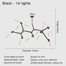 ORLETHIA – Moderne Deckenleuchte aus Eisen und Glas