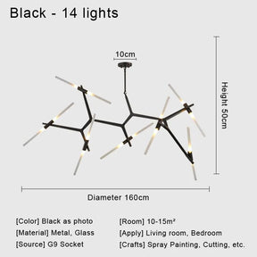 ORLETHIA – Moderne Deckenleuchte aus Eisen und Glas