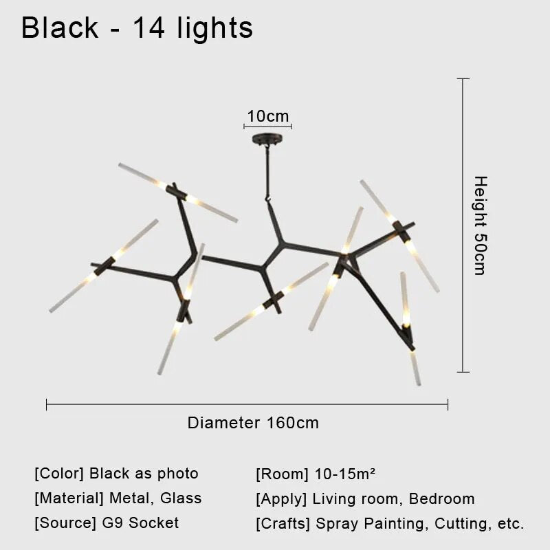 ORLETHIA – Moderne Deckenleuchte aus Eisen und Glas