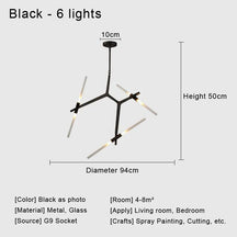 ORLETHIA – Moderne Deckenleuchte aus Eisen und Glas