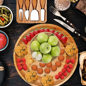 CheeseMate – Rundes Bambus-Käsebrett