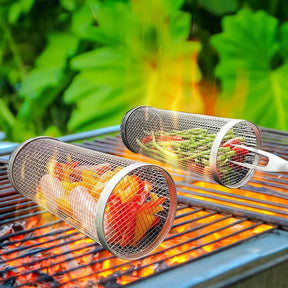 GrillGenuss 360° – Rotierender BBQ-Korb für Lagerfeuer & Grill