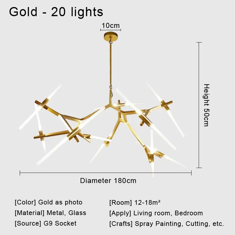 ORLETHIA – Moderne Deckenleuchte aus Eisen und Glas