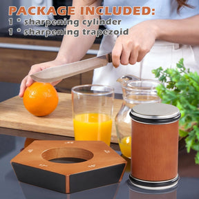 SharpRoll Diamant-Rollmesserschärfer – Manueller Messerschärfer mit Holz- & Diamantsteinen