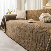 TexturaHome – Kratzfester & waschbarer Chenille Sofabezug für stilvolle Wohnräume