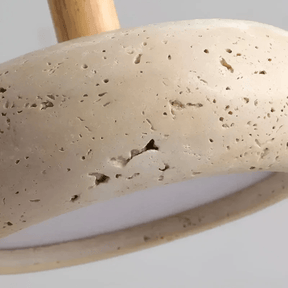 TranquilHalo – LED Retro Deckenleuchte aus Stein & Holz