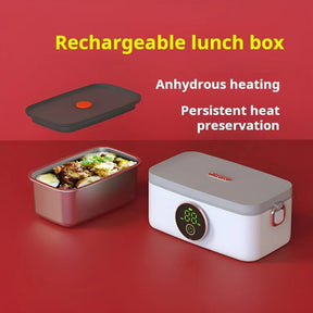 HeatMate Pro – Kabellose Heiz-Lunchbox mit Akku & 5 Heizstufen (1000 ml Edelstahl)