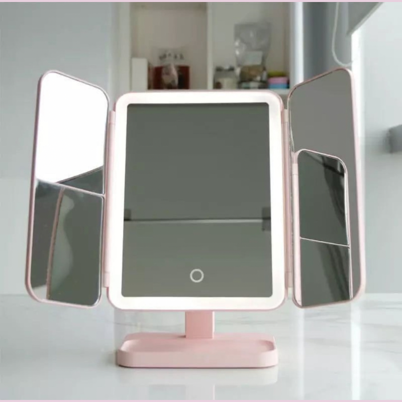 GLAMLITE MIRROR – LED Schminkspiegel mit 3 Lichtfarben & 360° Flexibilität für perfektes Make-up